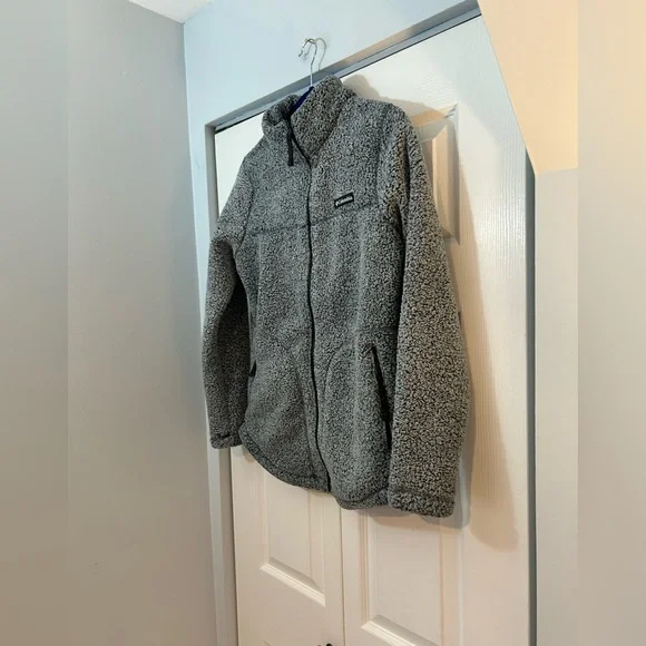 Columbia Sherpa Fleece Jacket Womens Medium Gray Full Zip Cozy Outdoor - Picture 1 of 7